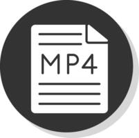 Mp4 Glyph Shadow Circle Icon Design vector