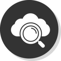 Cloud Computing Glyph Shadow Circle Icon Design vector