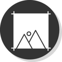 Crop Glyph Shadow Circle Icon Design vector