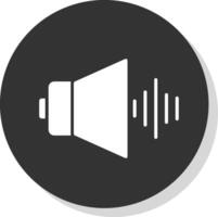 audio glifo sombra circulo icono diseño vector
