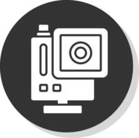 Gopro Glyph Shadow Circle Icon Design vector