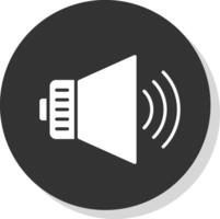 Audio Glyph Shadow Circle Icon Design vector