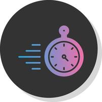 Timer Glyph Shadow Circle Icon Design vector