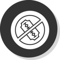 No Blade Glyph Shadow Circle Icon Design vector