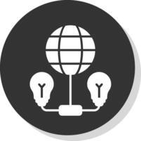 Network Glyph Shadow Circle Icon Design vector