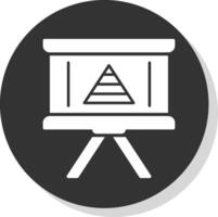 Pyramid Chart Glyph Shadow Circle Icon Design vector