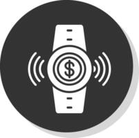 Contactless Glyph Shadow Circle Icon Design vector