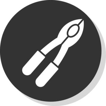 cascanueces glifo sombra circulo icono diseño vector