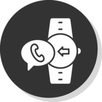 Incoming Call Glyph Shadow Circle Icon Design vector