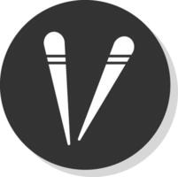 Chopsticks Glyph Shadow Circle Icon Design vector