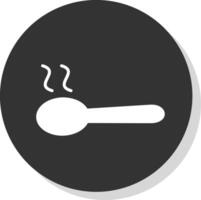 Spoon Glyph Shadow Circle Icon Design vector