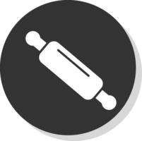 Rolling Pin Glyph Shadow Circle Icon Design vector