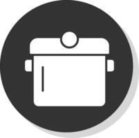 Cocinando maceta glifo sombra circulo icono diseño vector