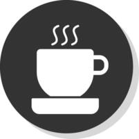 Cup Glyph Shadow Circle Icon Design vector