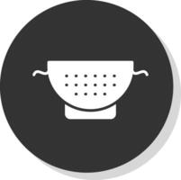 Strainer Glyph Shadow Circle Icon Design vector