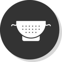 Strainer Glyph Shadow Circle Icon Design vector