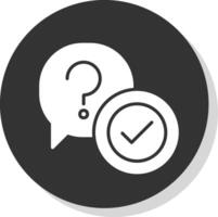 Question Glyph Shadow Circle Icon Design vector