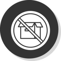 prohibido firmar glifo sombra circulo icono diseño vector