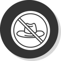 Prohibited Sign Glyph Shadow Circle Icon Design vector