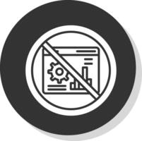 prohibido firmar glifo sombra circulo icono diseño vector