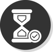 reloj de arena glifo sombra circulo icono diseño vector