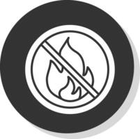 prohibido firmar glifo sombra circulo icono diseño vector