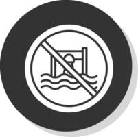 Prohibited Sign Glyph Shadow Circle Icon Design vector