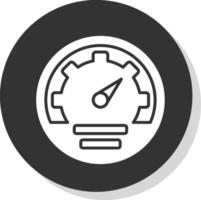 Gauge Glyph Shadow Circle Icon Design vector