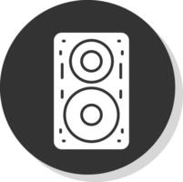 Speaker Glyph Shadow Circle Icon Design vector
