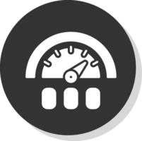 Gauge Glyph Shadow Circle Icon Design vector