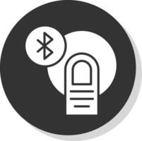 Bluetooth Glyph Shadow Circle Icon Design vector