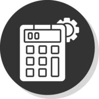 Calculator Glyph Shadow Circle Icon Design vector