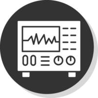 Oscilloscope Glyph Shadow Circle Icon Design vector