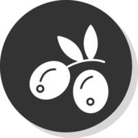 Olives Glyph Shadow Circle Icon Design vector