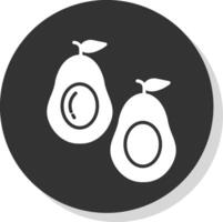 Avocado Glyph Shadow Circle Icon Design vector