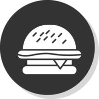 hamburguesa glifo sombra circulo icono diseño vector