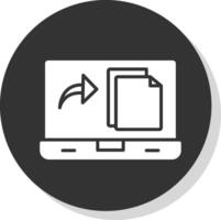 File Glyph Shadow Circle Icon Design vector