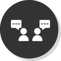 Chat Glyph Shadow Circle Icon Design vector