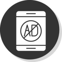 Ad Blocker Glyph Shadow Circle Icon Design vector