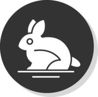 Rabbit Glyph Shadow Circle Icon Design vector