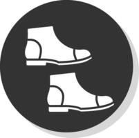 Boots Glyph Shadow Circle Icon Design vector