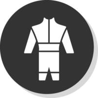 traje de neopreno glifo sombra circulo icono diseño vector