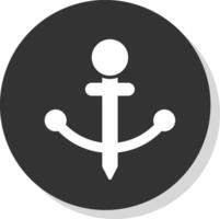 Anchor Glyph Shadow Circle Icon Design vector