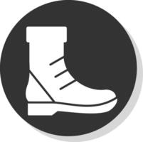 Boot Glyph Shadow Circle Icon Design vector