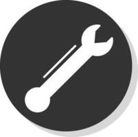 Lug Wrench Glyph Shadow Circle Icon Design vector