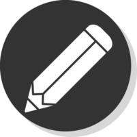 Pencil Glyph Shadow Circle Icon Design vector