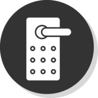 Door Lock Glyph Shadow Circle Icon Design vector