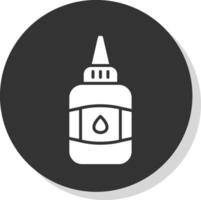 Glue Glyph Shadow Circle Icon Design vector