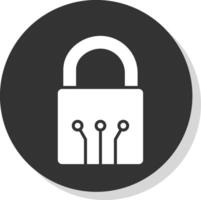 Padlock Glyph Shadow Circle Icon Design vector