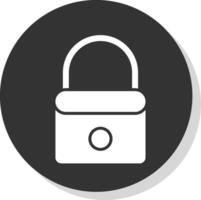 Lock Glyph Shadow Circle Icon Design vector